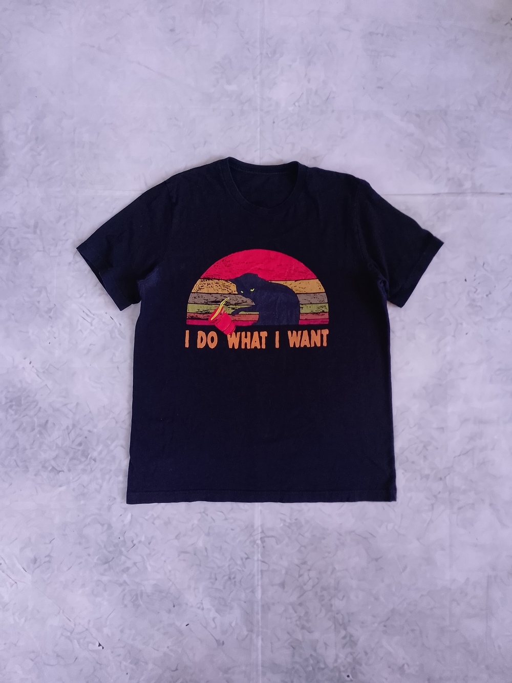 'I Do What I Want' Cat Graphic T-Shirt Cat Knocking Stuff off Tables